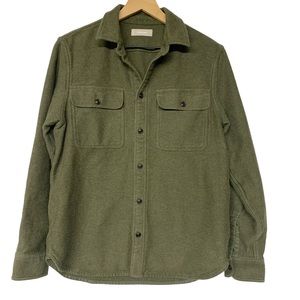 Everlane men’s green heavyweight oversized shacket flannel button down shirt M